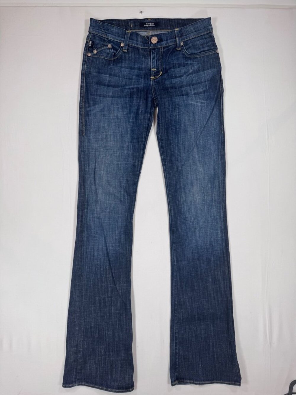 Rock & Republic Bootcut Jeans Dark Wash Low Rise Y2K Tall Long 26 Denim Casual